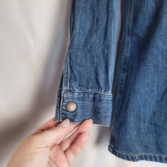 Life In Progress Denim Button Front Tunic Women's Size Medium - Picture 3 of 8